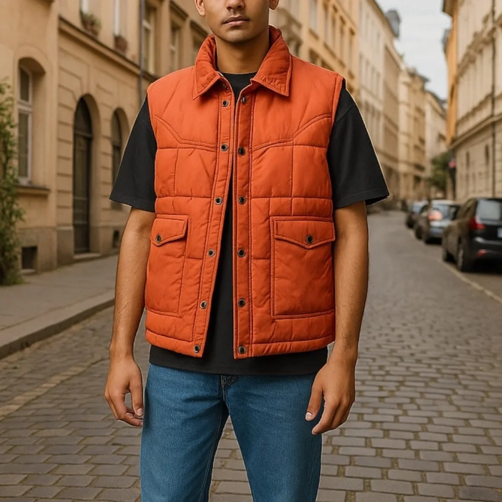 Vintage Aventura Down Feather Duck Reversible Puff Vest Men's Sz M